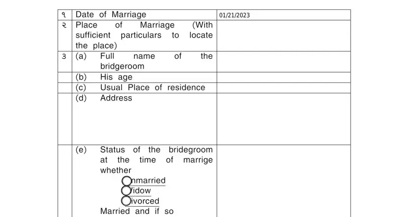 Guidelines on how to complete marriage certificate form gram panchayat gujarat step 1