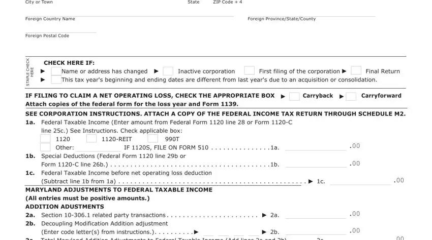 Writing section 2 of md 500 tax form
