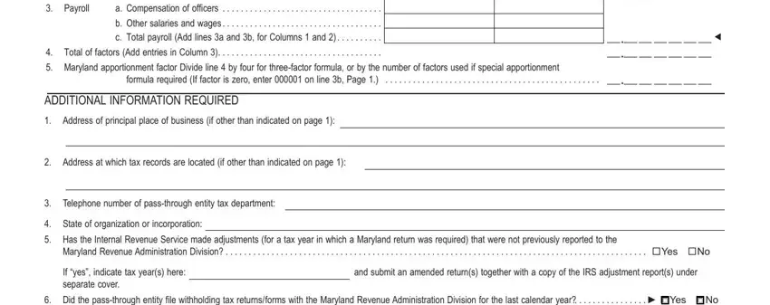 Stage # 5 of completing Maryland Form 510