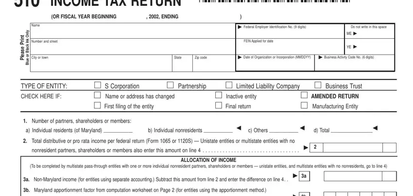 Maryland Frorm 510 Form conclusion process described (step 1)