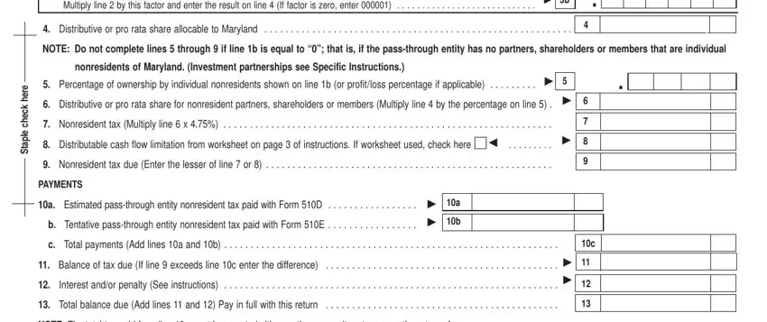 Writing part 2 in Maryland Frorm 510 Form