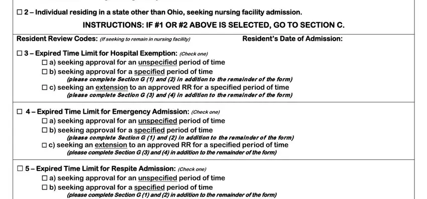 c seeking an extension to an, Residents Date of Admission, and Resident Review Codes If seeking of ohio jfs printable