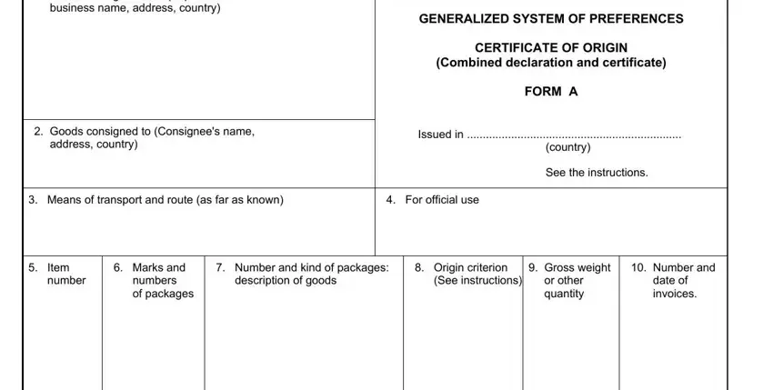 Completing section 1 in certificate of origin fillable form 2021