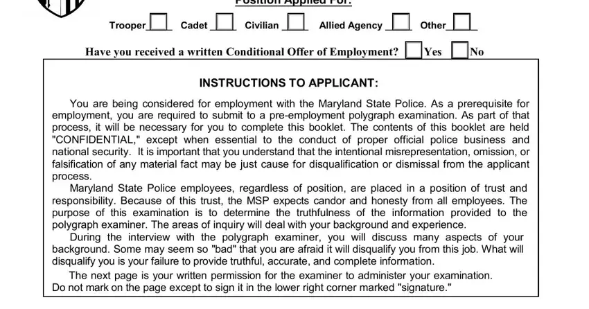 How you can fill out maryland polygraph state portion 1