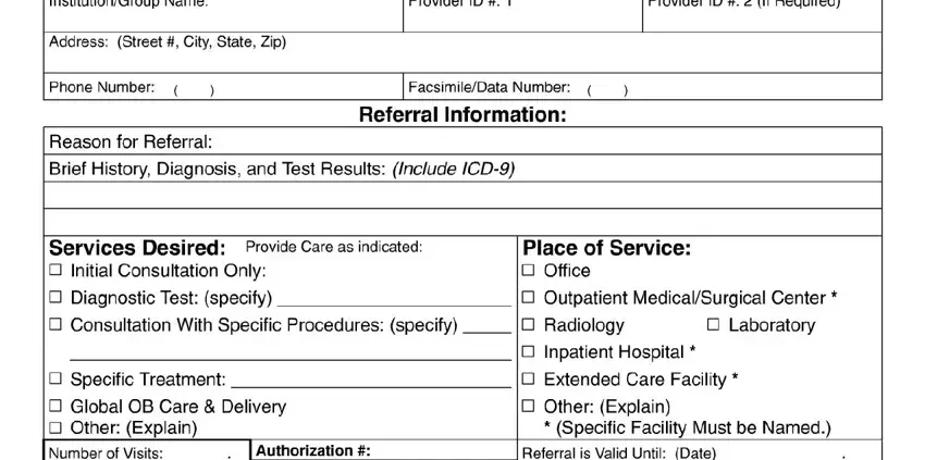 Filling out section 2 in maryland universal referral form