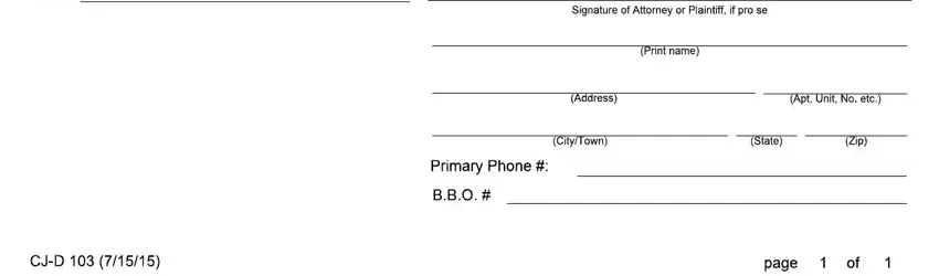 Stage number 3 for filling out complaint for contempt form