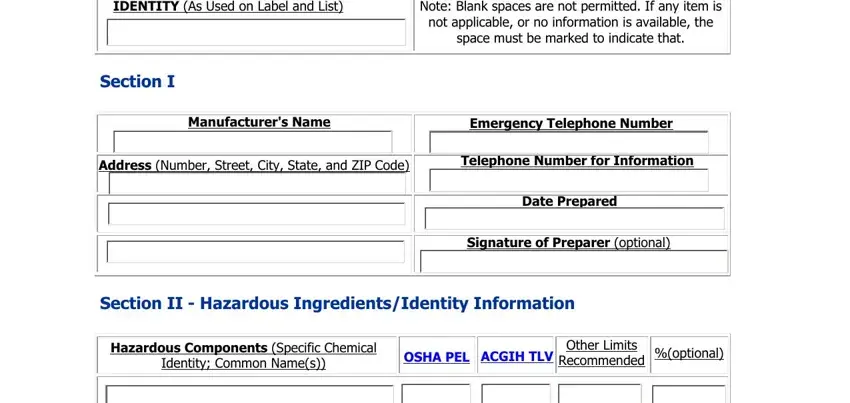 Completing section 1 of osha safety data sheet template 2020