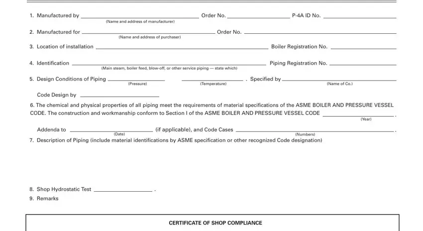 Part # 1 in completing asme p4 form