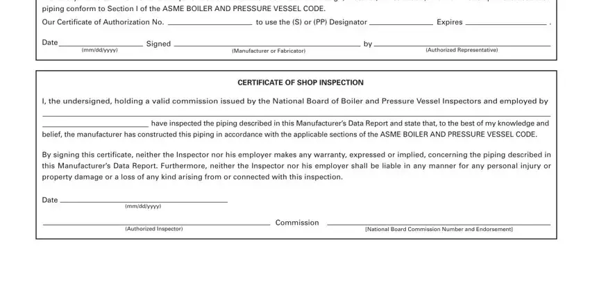 Completing section 2 of asme p4 form