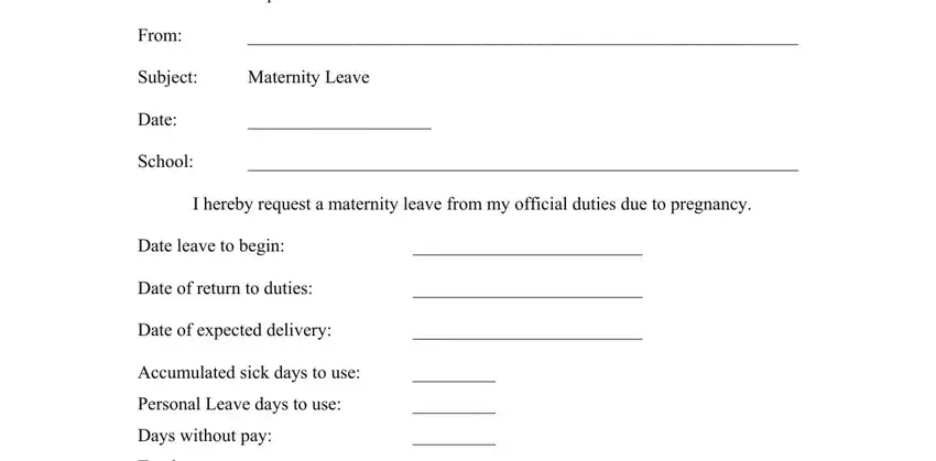 Step # 1 in filling in maternity leave form for teachers pdf