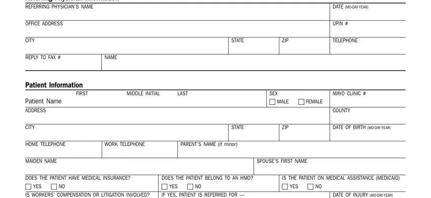 Writing part 1 of fax referral form mayo clinic