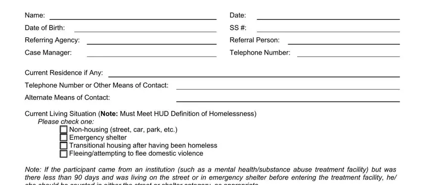 Ways to prepare homeless shelter intake document step 1