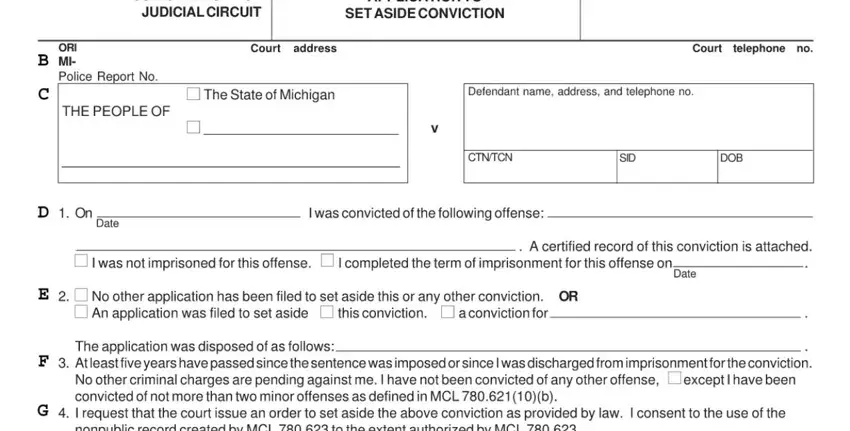 Tips on how to fill out conviction michigan set portion 5