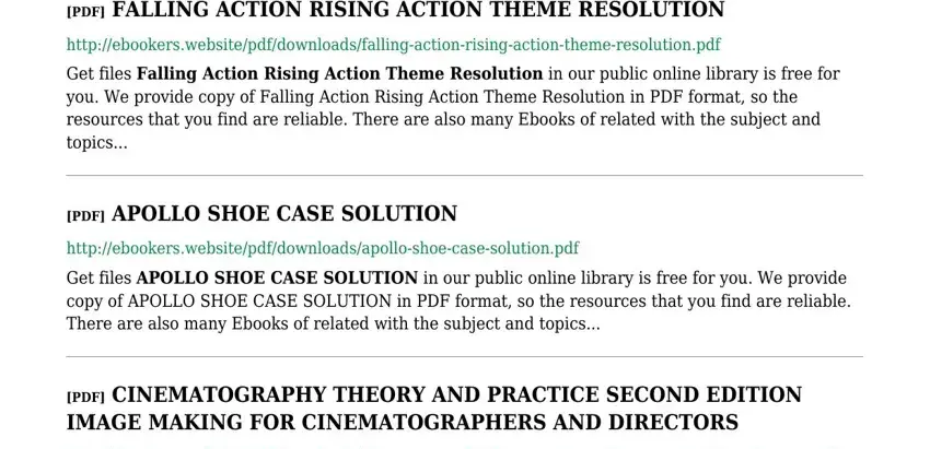 PDF FALLING ACTION RISING ACTION, PDF APOLLO SHOE CASE SOLUTION, and PDF CINEMATOGRAPHY THEORY AND in xerox 7345 service manual
