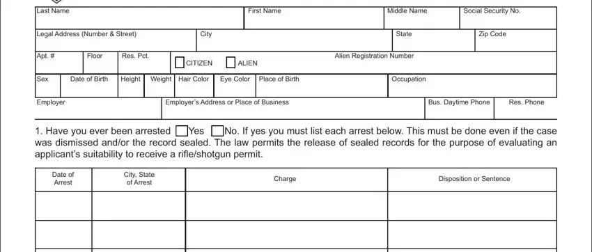Stage # 1 of submitting nyc pistol permit application pdf