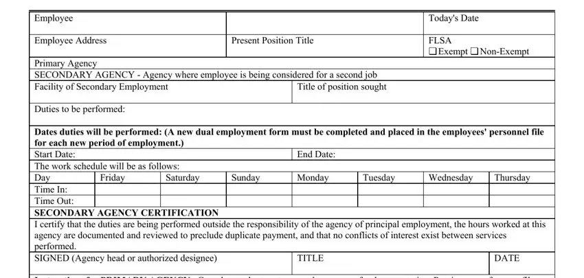 Completing part 1 in Form Per De 1