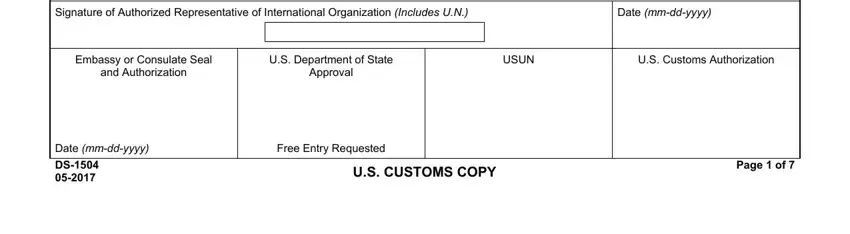 Approval, Page  of, and Embassy or Consulate Seal in request customs clearance