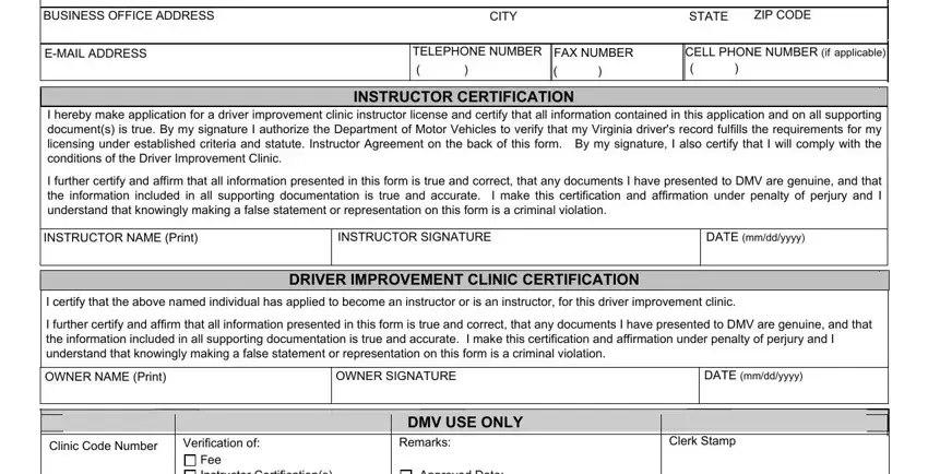 STATE, INSTRUCTOR CERTIFICATION, and I hereby make application for a inside Dmv Form Di 505