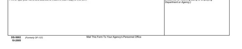Print or type your name and, Mail This Form To Your Agencys, and Reserved for receiving stamp of of ds order designation