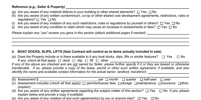 The way to fill in real estate disclosure form portion 3
