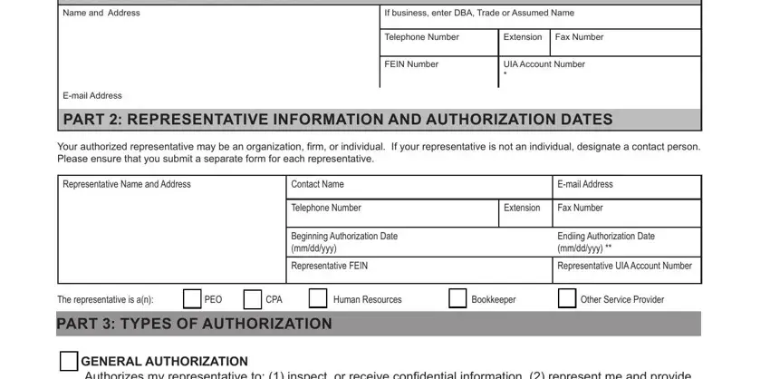 Filling out part 1 in michigan 1488 form
