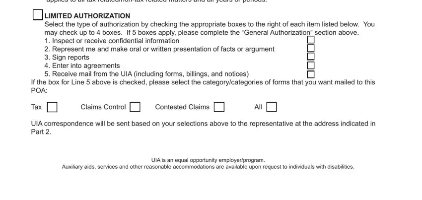 LIMITED AUTHORIZATION Select the, Inspect or receive confidential, and Contested Claims inside michigan 1488 form
