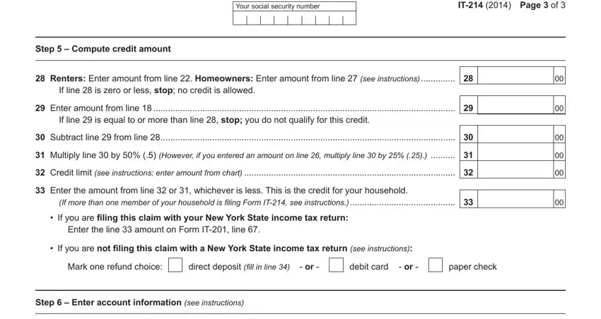 Filling out part 5 of Tax Form 214