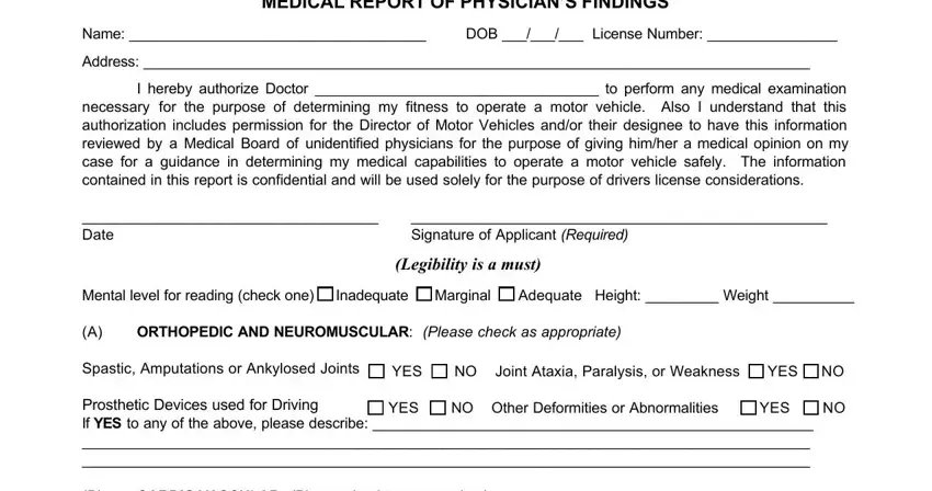 Guidelines on how to prepare de medical form portion 1