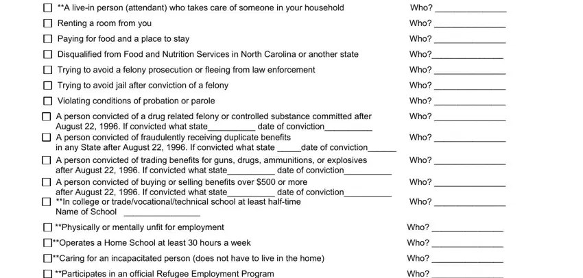 Ways to fill out north carolina application food form step 5