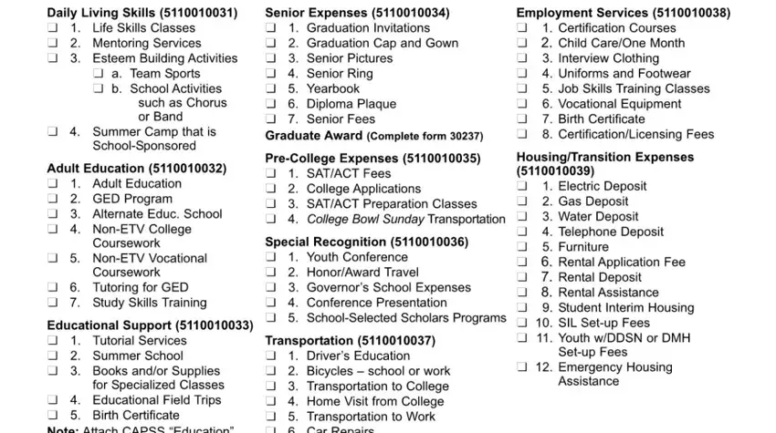 Step no. 3 for filling out CAPSS