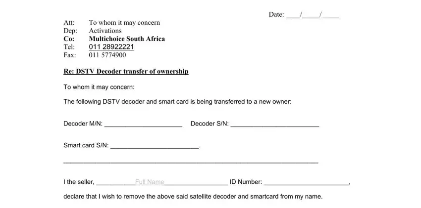 multichoice change of ownership form writing process outlined (part 1)