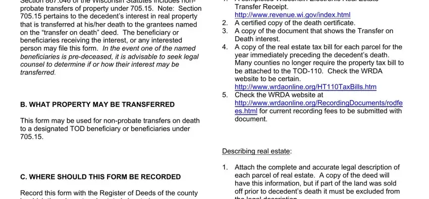 Part number 1 for completing transfer of death deed tx