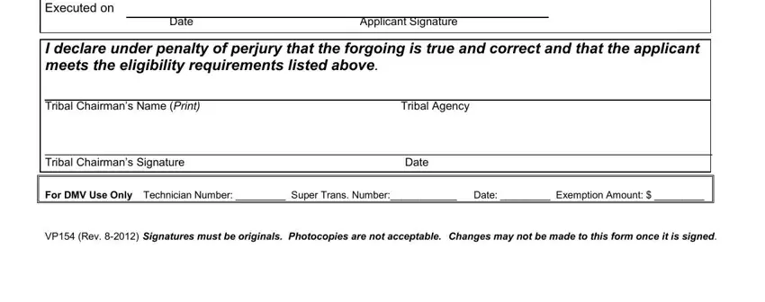Stage no. 2 of filling out Dmv Form Vp154