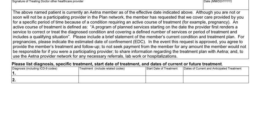 The way to fill out transition care aetna form step 2