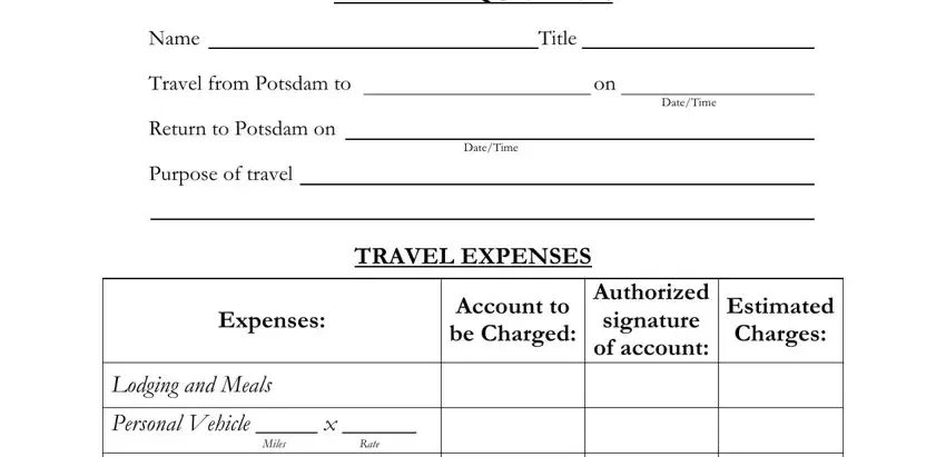 Part number 1 for filling in how to fill out a travel requisition