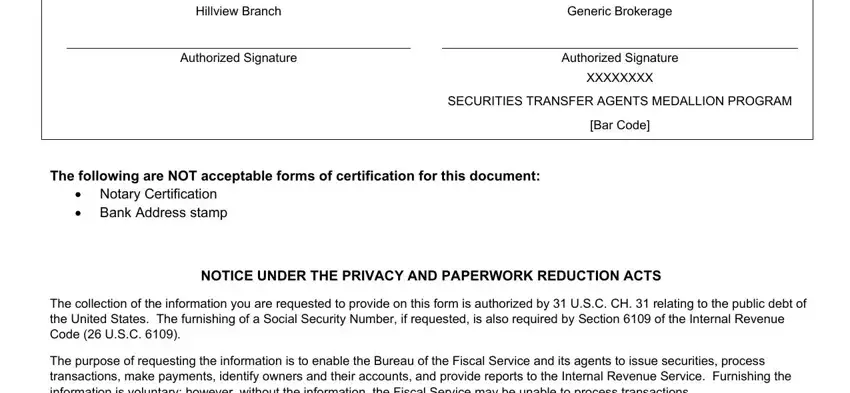 treasurydirect authorization form writing process shown (portion 3)