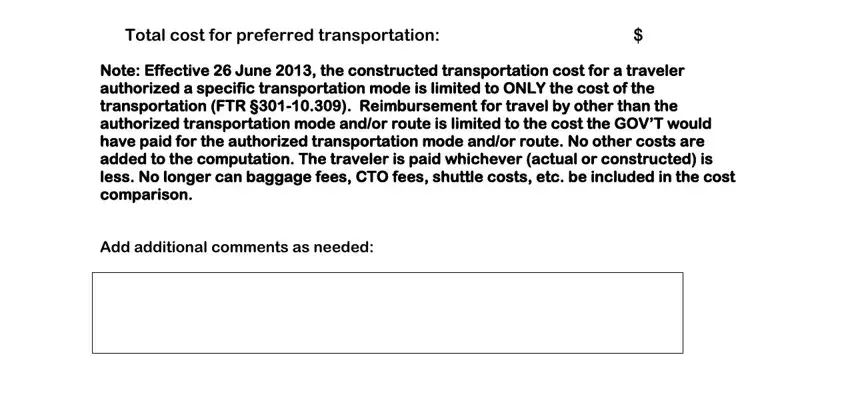 Total cost for preferred, Add additional comments as needed, and Note Effective  June  the inside ctw dts