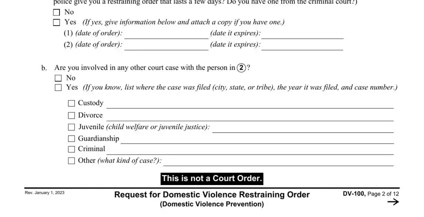 How you can fill out california restraining order in step 4