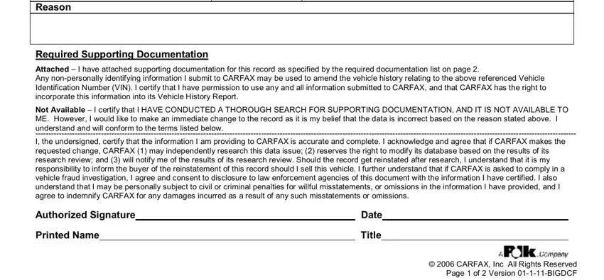 carfax report correction writing process described (stage 2)