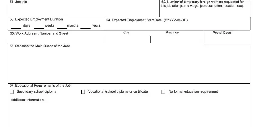 Filling out section 4 of Hrsdc Emp5512 Form
