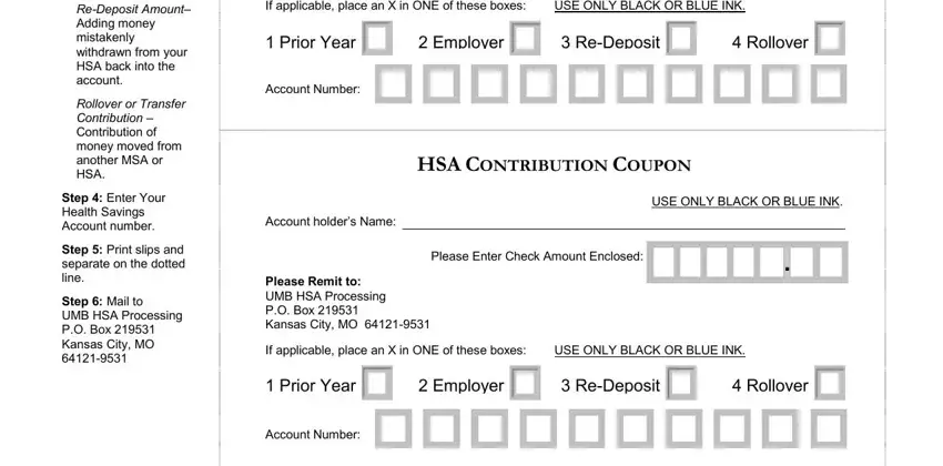 Rollover or Transfer, Step  Print slips and separate on, and If applicable place an X in ONE of inside generic hsa enrollment form