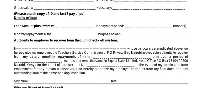 Writing part 2 of Equity Bank Loan Application Form