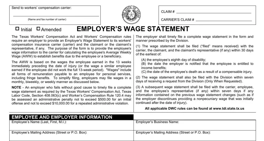 Tips to complete texas dwc form 3 step 1