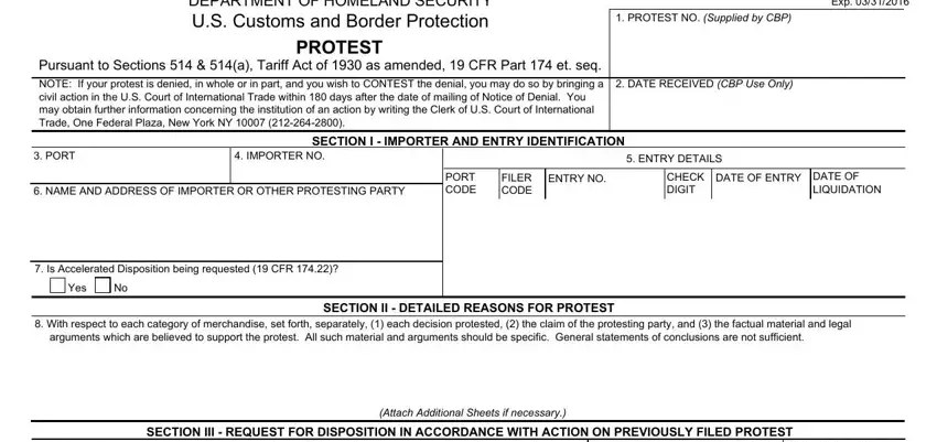 Learn how to complete Cbp Form 19 portion 1