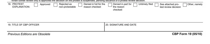 Cbp Form 19 conclusion process detailed (portion 3)