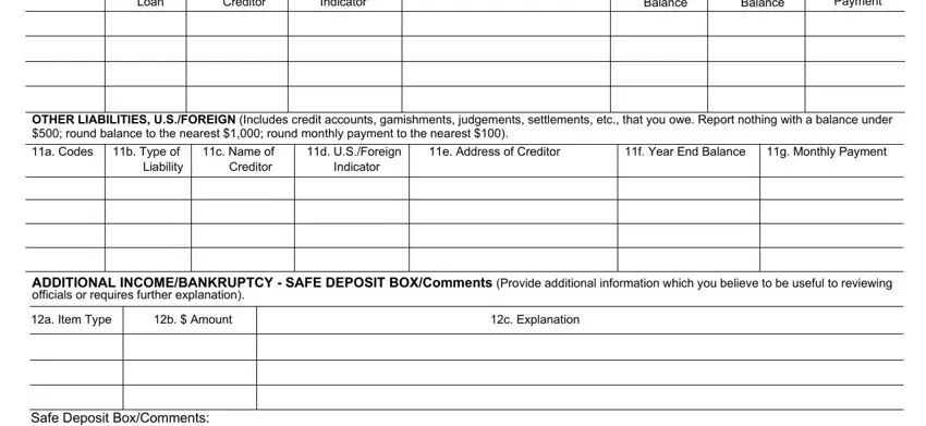 Filling out section 4 of fillable 258 form