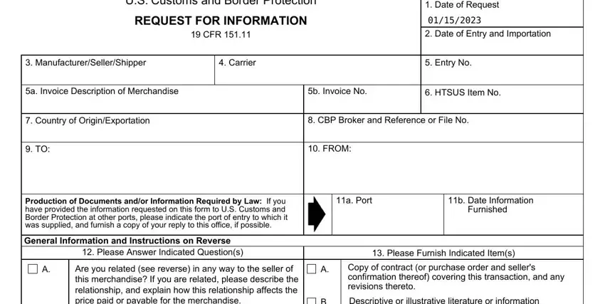 Cbp Form 28 completion process detailed (stage 1)