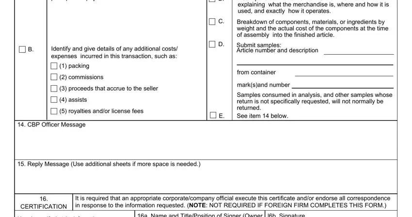 Writing part 2 in Cbp Form 28