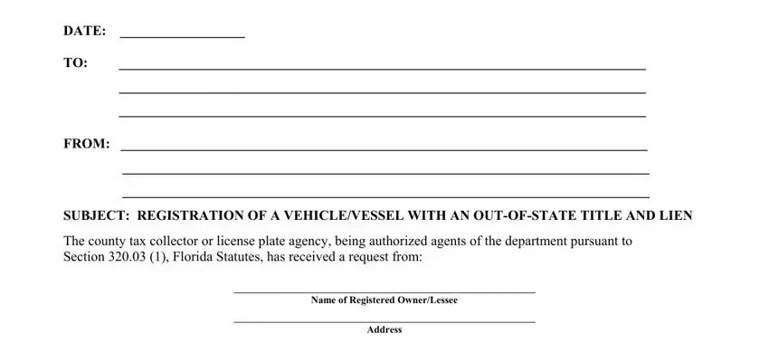 Guidelines on how to fill out florida dmv form 83060 portion 1