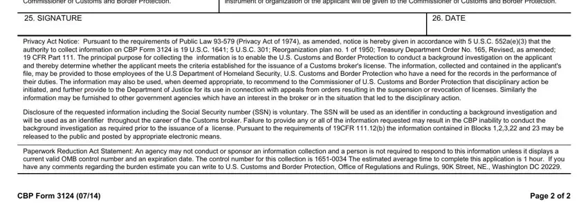 Stage number 5 in submitting uscbp form 3124